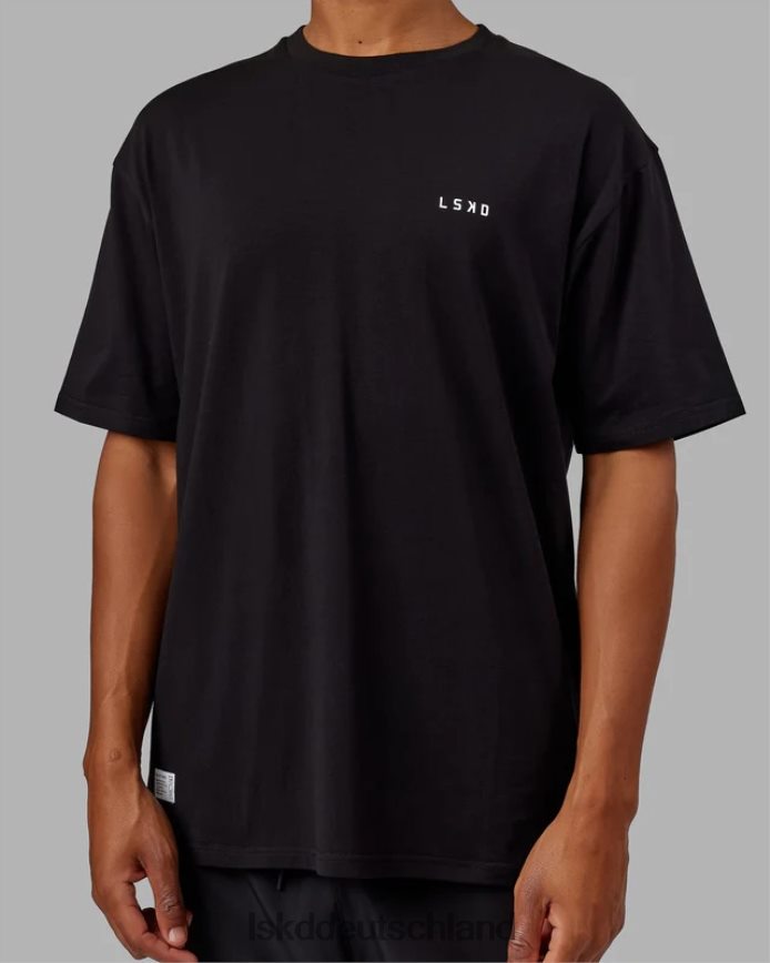 unisex LSKD vs1 flxcotton T-Shirt in Übergröße – schwarz-weiß Bekleidung VD2NLV241