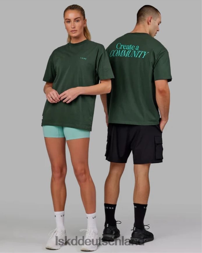 unisex LSKD vs2 flxcotton T-Shirt in Übergröße – Vital Green-Petrol Bekleidung VD2NLV267