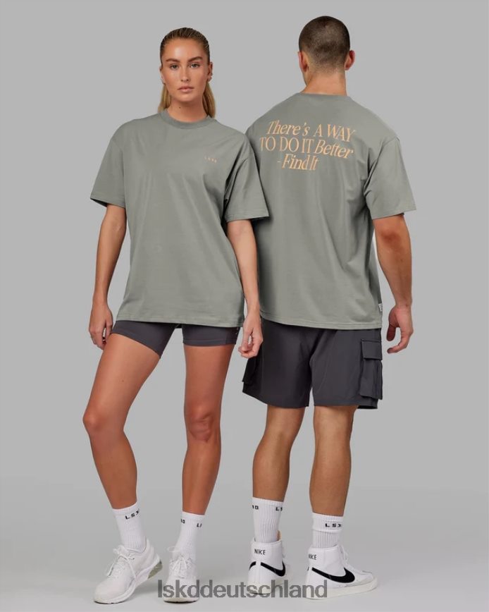 unisex LSKD vs4 flxcotton T-Shirt in Übergröße – Graphit-Tangerine Bekleidung VD2NLV265