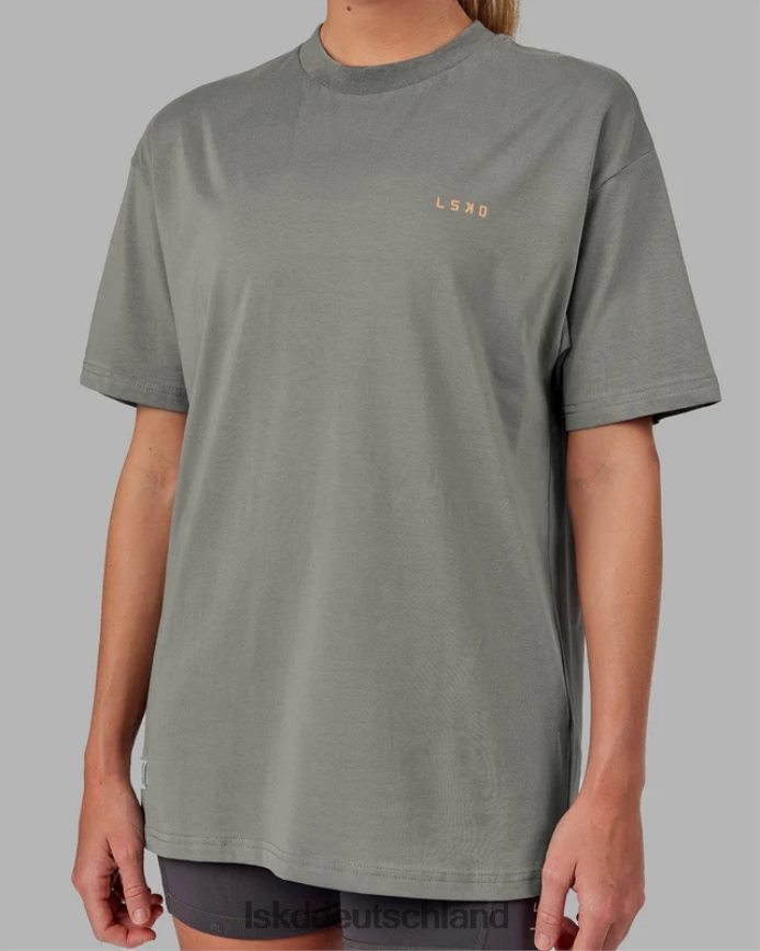 unisex LSKD vs4 flxcotton T-Shirt in Übergröße – Graphit-Tangerine Bekleidung VD2NLV265