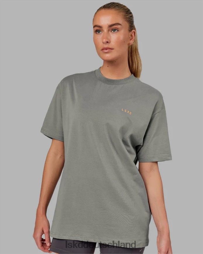 unisex LSKD vs4 flxcotton T-Shirt in Übergröße – Graphit-Tangerine Bekleidung VD2NLV265