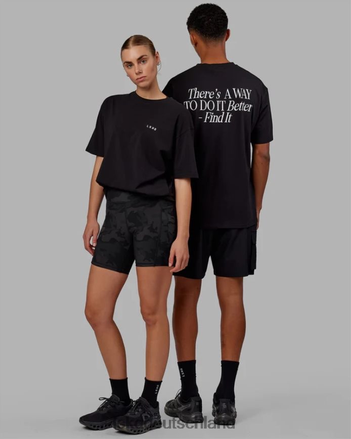unisex LSKD vs4 flxcotton T-Shirt in Übergröße – schwarz-weiß Bekleidung VD2NLV245