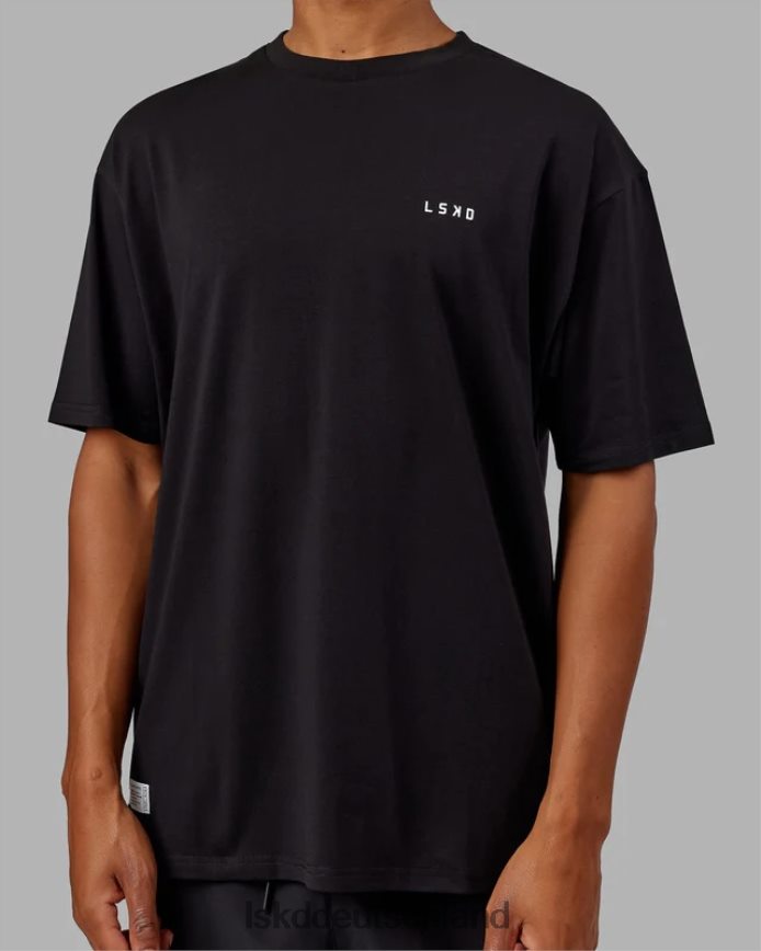unisex LSKD vs4 flxcotton T-Shirt in Übergröße – schwarz-weiß Bekleidung VD2NLV245