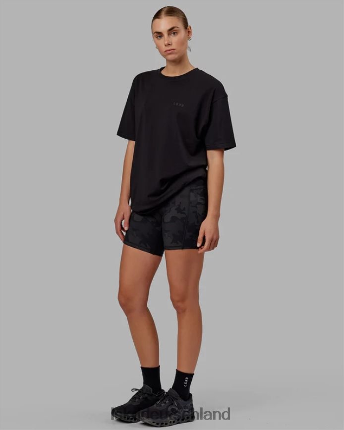 unisex LSKD vs5 flxcotton T-Shirt in Übergröße – Schwarz-Schwarz Bekleidung VD2NLV231