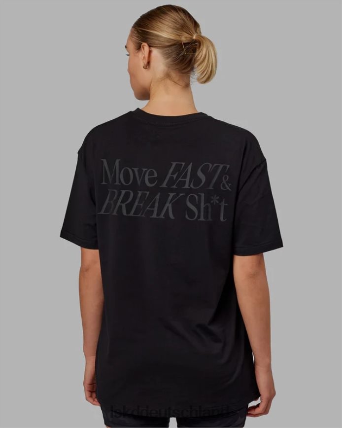 unisex LSKD vs5 flxcotton T-Shirt in Übergröße – Schwarz-Schwarz Bekleidung VD2NLV231