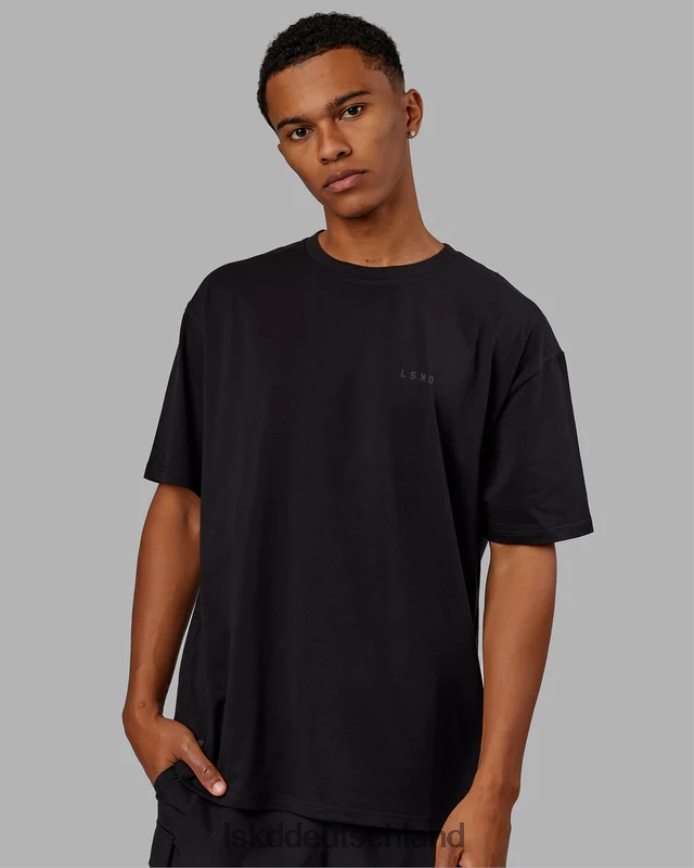 unisex LSKD vs5 flxcotton T-Shirt in Übergröße – Schwarz-Schwarz Bekleidung VD2NLV231