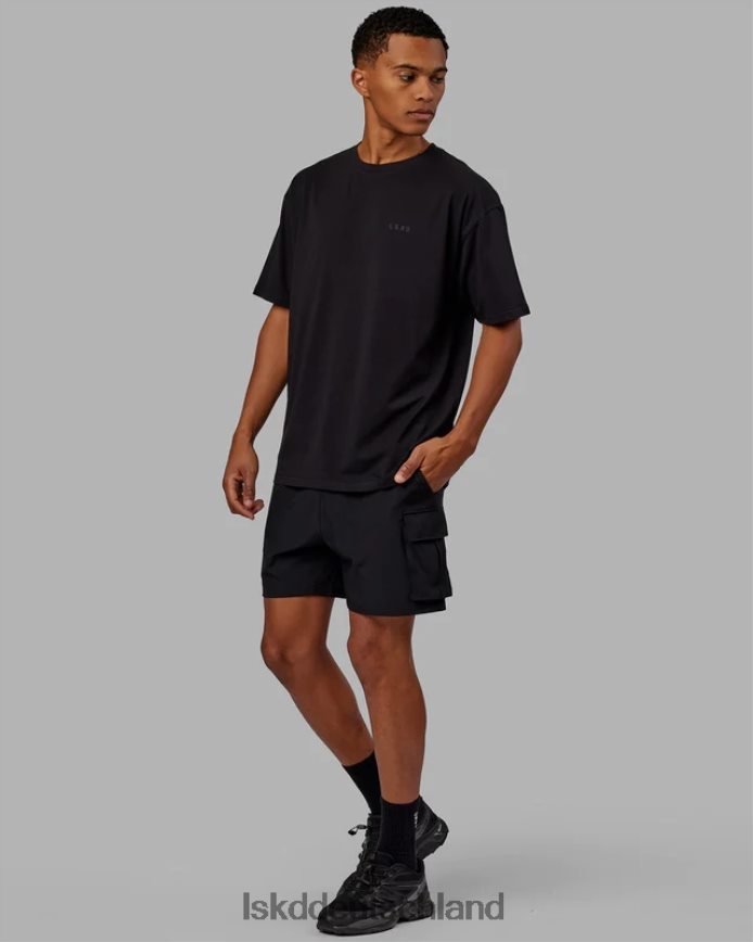 unisex LSKD vs5 flxcotton T-Shirt in Übergröße – Schwarz-Schwarz Bekleidung VD2NLV231