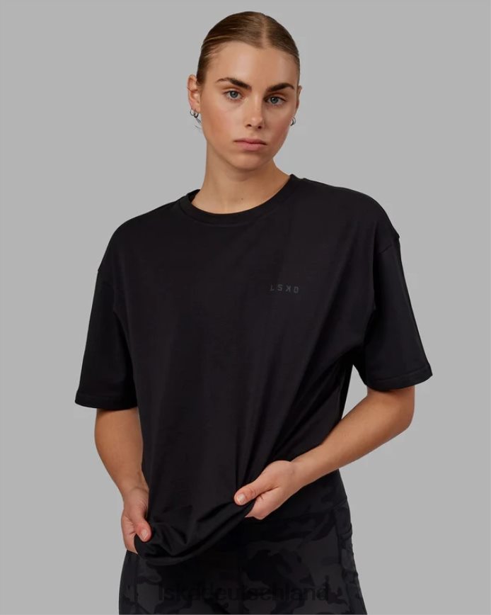 unisex LSKD vs5 flxcotton T-Shirt in Übergröße – Schwarz-Schwarz Bekleidung VD2NLV231