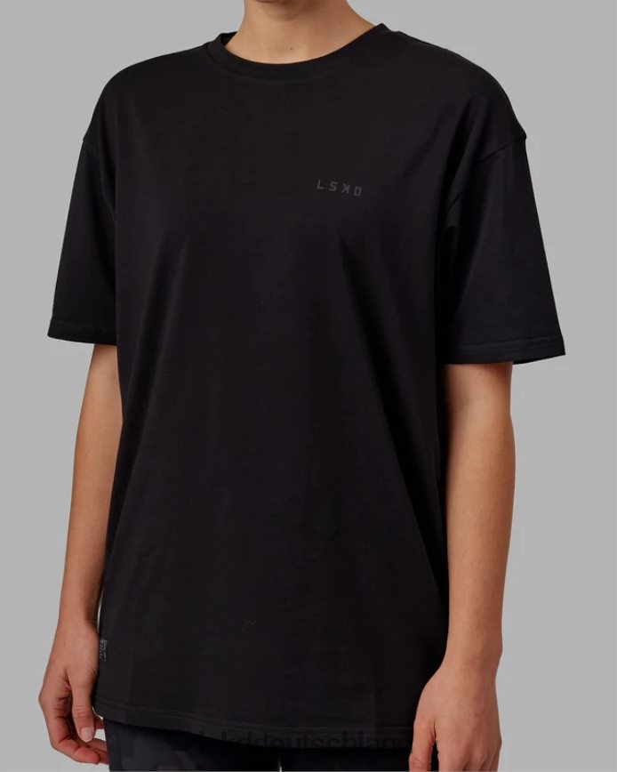 unisex LSKD vs5 flxcotton T-Shirt in Übergröße – Schwarz-Schwarz Bekleidung VD2NLV231