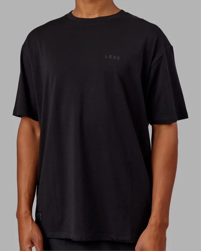 unisex LSKD vs5 flxcotton T-Shirt in Übergröße – Schwarz-Schwarz Bekleidung VD2NLV231