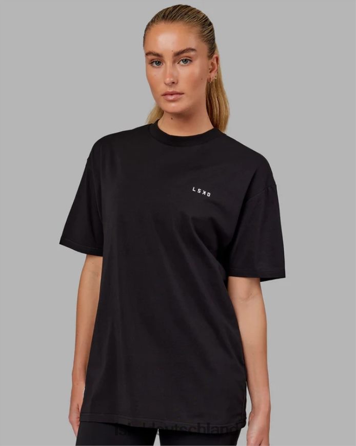 unisex LSKD vs5 flxcotton T-Shirt in Übergröße – schwarz-weiß Bekleidung VD2NLV282