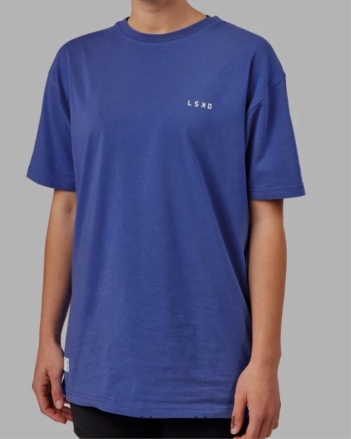 unisex LSKD vs6 flxcotton T-Shirt in Übergröße – Power Cobalt-White Bekleidung VD2NLV270