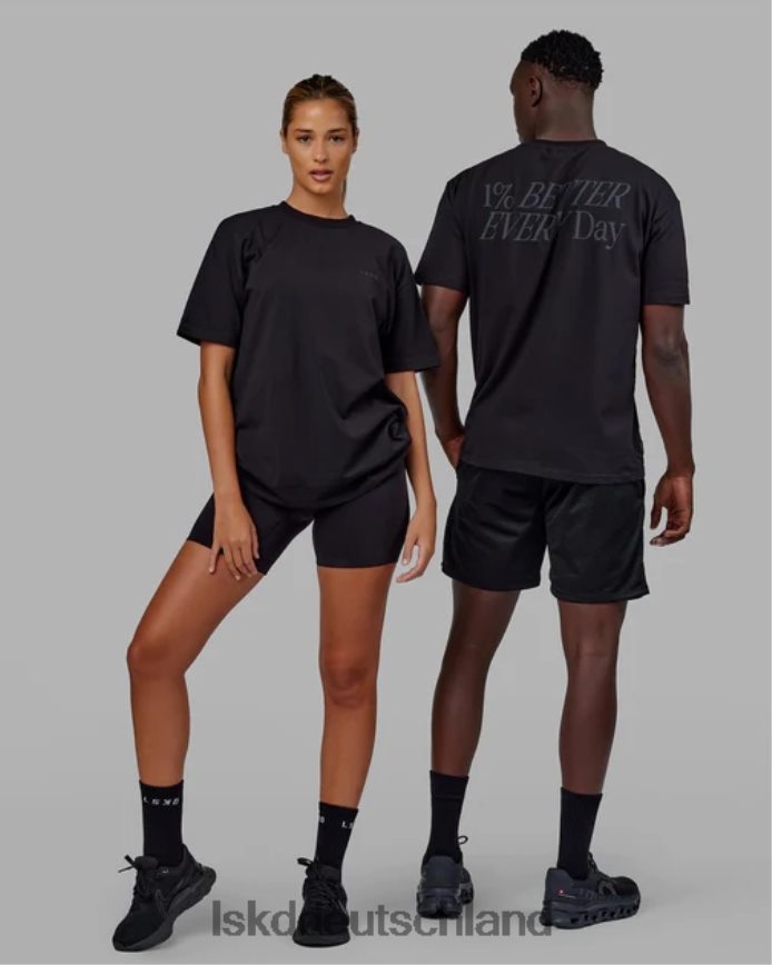 unisex LSKD vs6 flxcotton T-Shirt in Übergröße – Triple Black Bekleidung VD2NLV230