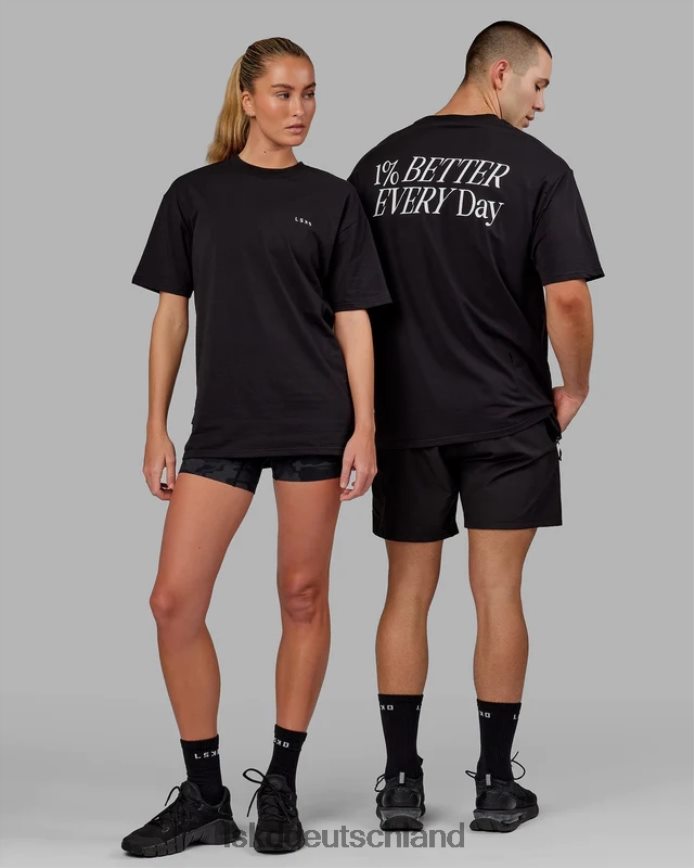 unisex LSKD vs6 flxcotton T-Shirt in Übergröße – schwarz-weiß Bekleidung VD2NLV247