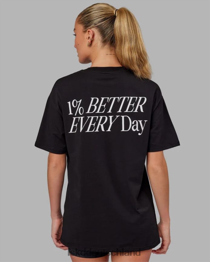 unisex LSKD vs6 flxcotton T-Shirt in Übergröße – schwarz-weiß Bekleidung VD2NLV247
