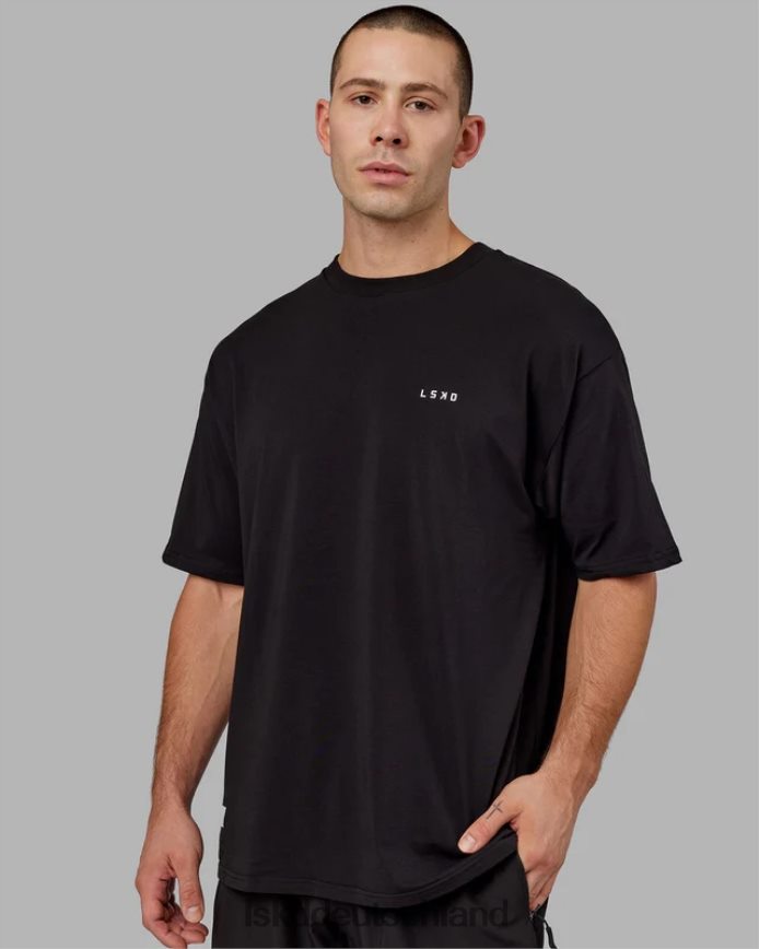 unisex LSKD vs6 flxcotton T-Shirt in Übergröße – schwarz-weiß Bekleidung VD2NLV247