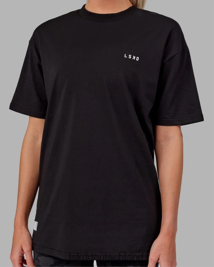 unisex LSKD vs6 flxcotton T-Shirt in Übergröße – schwarz-weiß Bekleidung VD2NLV247