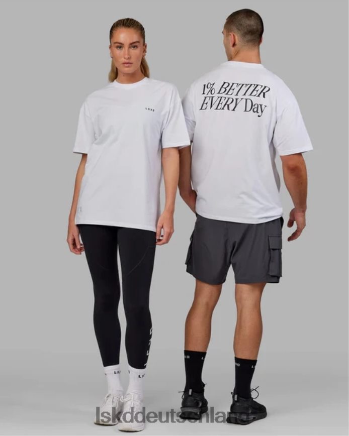 unisex LSKD vs6 flxcotton T-Shirt in Übergröße – weiß-schwarz Bekleidung VD2NLV286