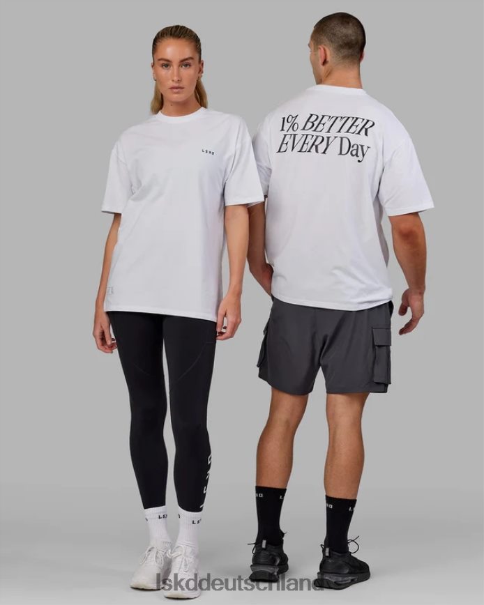 unisex LSKD vs6 flxcotton T-Shirt in Übergröße – weiß-schwarz Bekleidung VD2NLV286