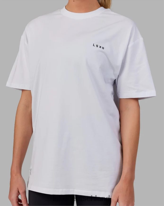 unisex LSKD vs6 flxcotton T-Shirt in Übergröße – weiß-schwarz Bekleidung VD2NLV286