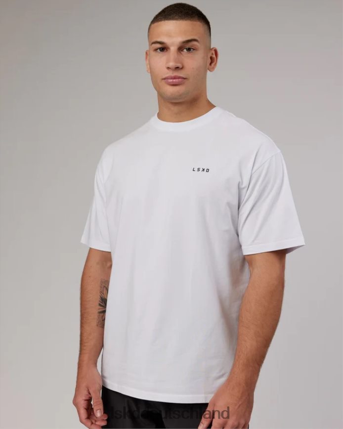 unisex LSKD vs6 flxcotton T-Shirt in Übergröße – weiß-schwarz Bekleidung VD2NLV286