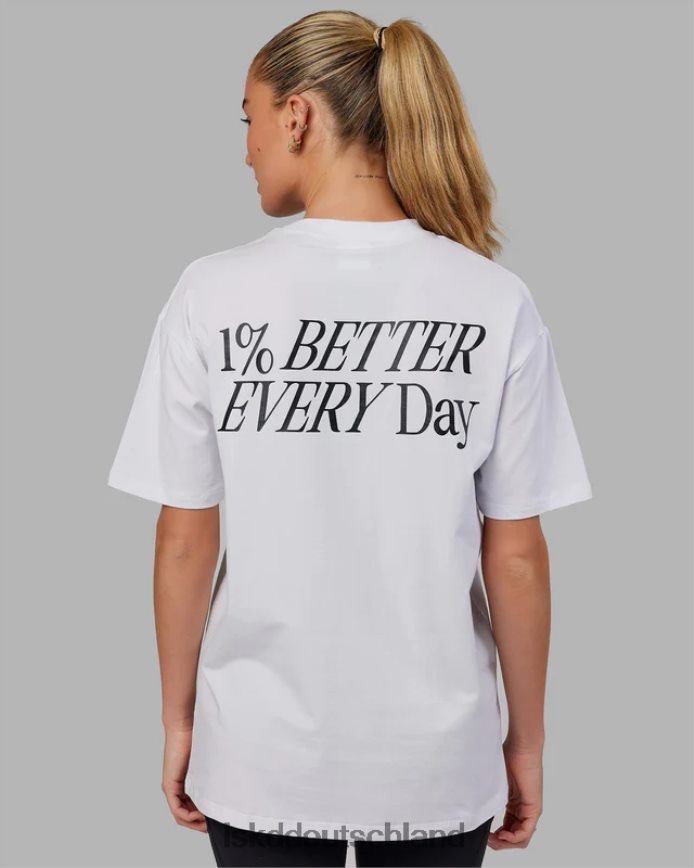 unisex LSKD vs6 flxcotton T-Shirt in Übergröße – weiß-schwarz Bekleidung VD2NLV286