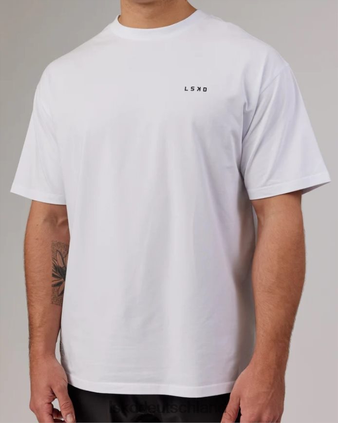 unisex LSKD vs6 flxcotton T-Shirt in Übergröße – weiß-schwarz Bekleidung VD2NLV286