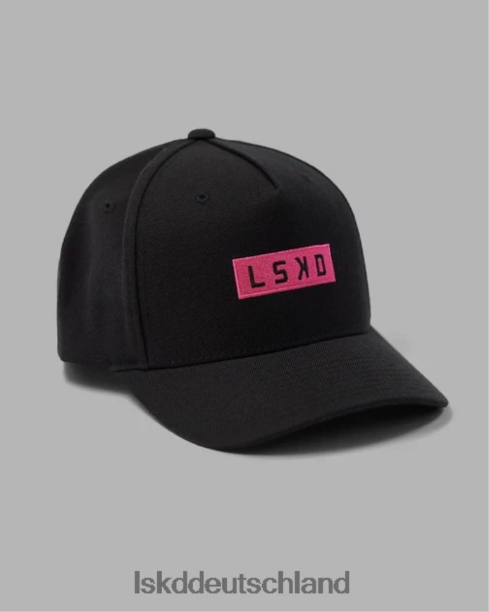 unisex LSKD Cornerstone Snapback-Mütze – Schwarz-Flamingo Zubehör VD2NLV812