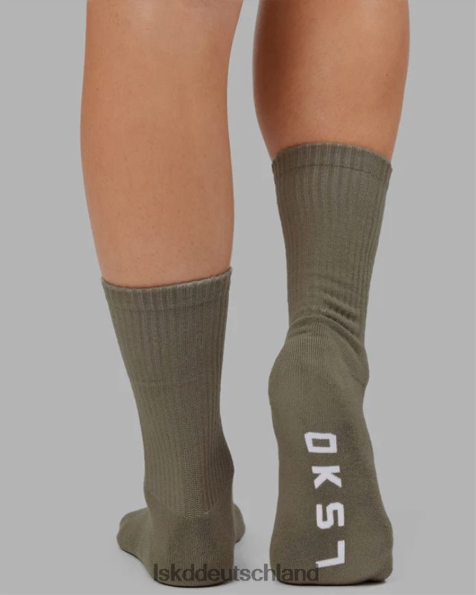 unisex LSKD Essential 3er-Pack Crew-Socken – Khaki/Creme/Rot Zubehör VD2NLV869