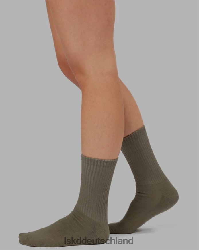 unisex LSKD Essential 3er-Pack Crew-Socken – Khaki/Creme/Rot Zubehör VD2NLV869