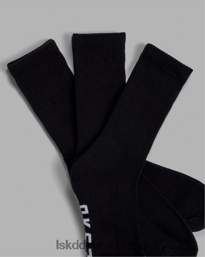 unisex LSKD Essential 3er-Pack Crew-Socken – Schwarz Zubehör VD2NLV851