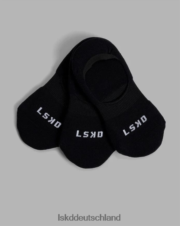 unisex LSKD Performance No Show 3er-Pack Socken – Schwarz Zubehör VD2NLV865