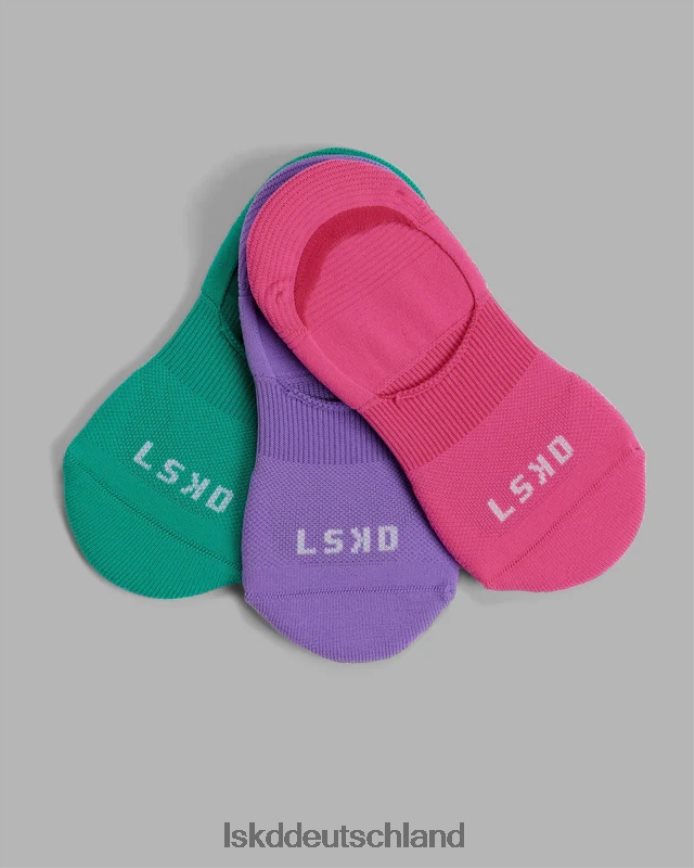 unisex LSKD Performance No Show 3er-Pack Socken – grün/lila/rosa Zubehör VD2NLV870